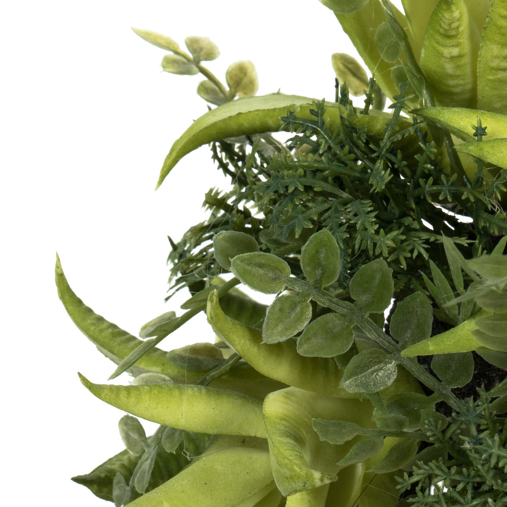 Vickerman 5" Artificial Mixed Variety Green Succulent Ball.