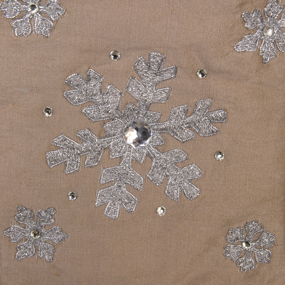 Vickerman 19" Champagne Snowflake Christmas Stocking