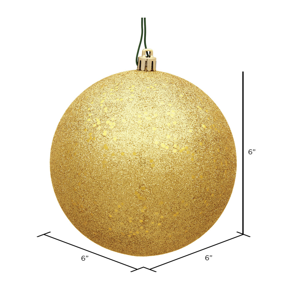 Vickerman 6" Honey Gold Sequin Ball Ornament 4 per Bag