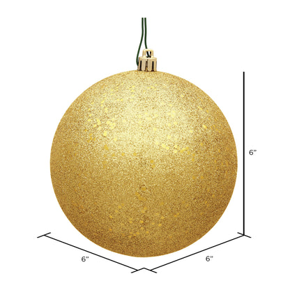 Vickerman 6" Honey Gold Sequin Ball Ornament 4 per Bag