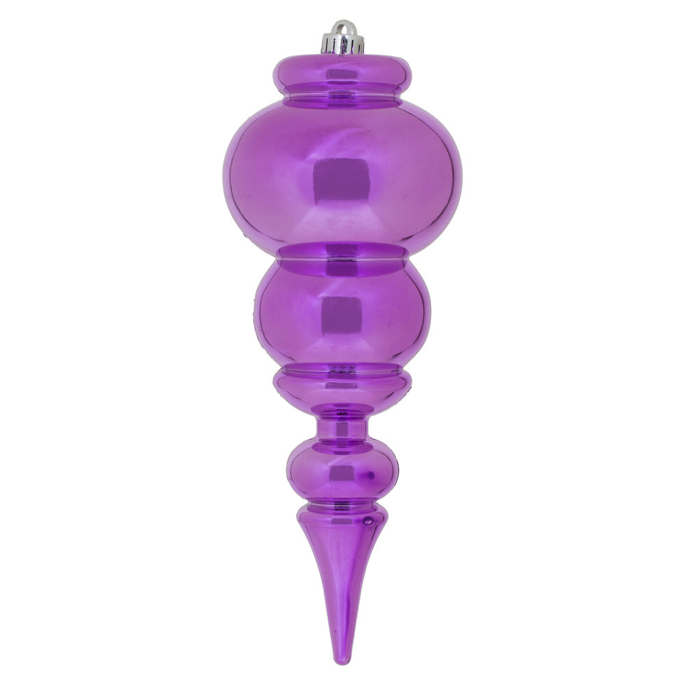 Vickerman 14" Orchid Shiny Finial Christmas Ornament UV Treated with Drilled and Wired Cap