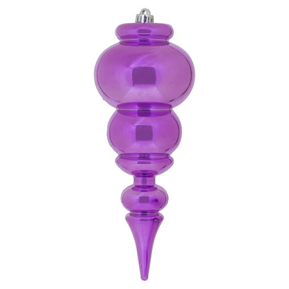 Vickerman 14" Orchid Shiny Finial Christmas Ornament UV Treated with Drilled and Wired Cap
