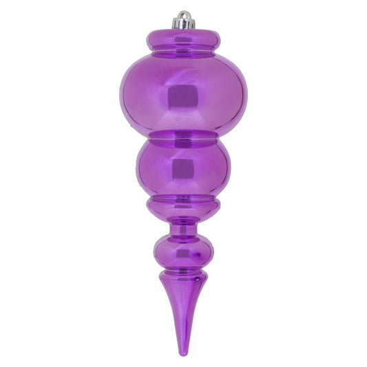 Vickerman 14" Orchid Shiny Finial Christmas Ornament UV Treated with Drilled and Wired Cap
