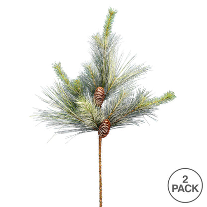 Vickerman 30" Frosted Myers Pine Artificial Christmas Spray. Includes 2 sprays per pack.