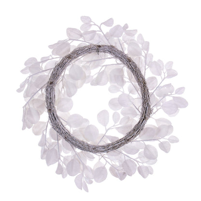 Vickerman 24" White Artificial Dogwood Snowy Wreath