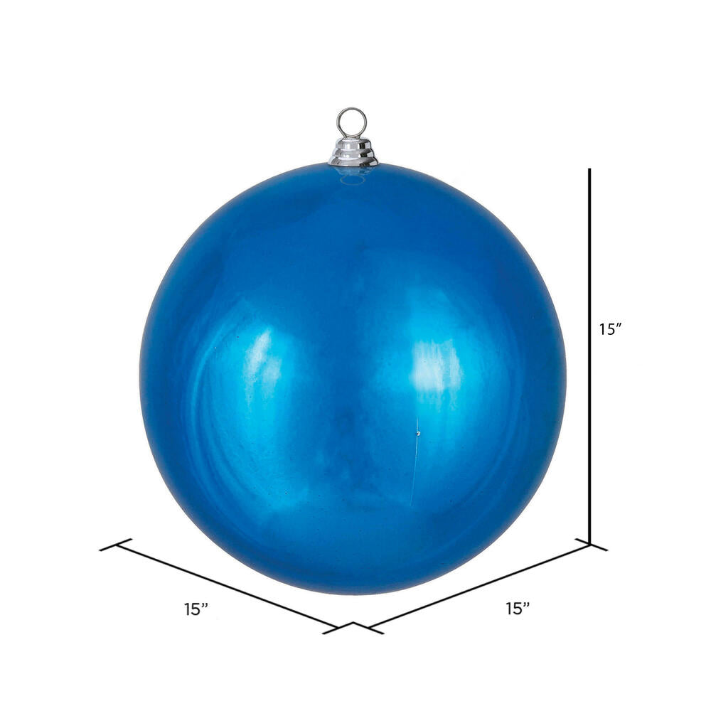 Vickerman 15.75" Blue Shiny Ball Ornament