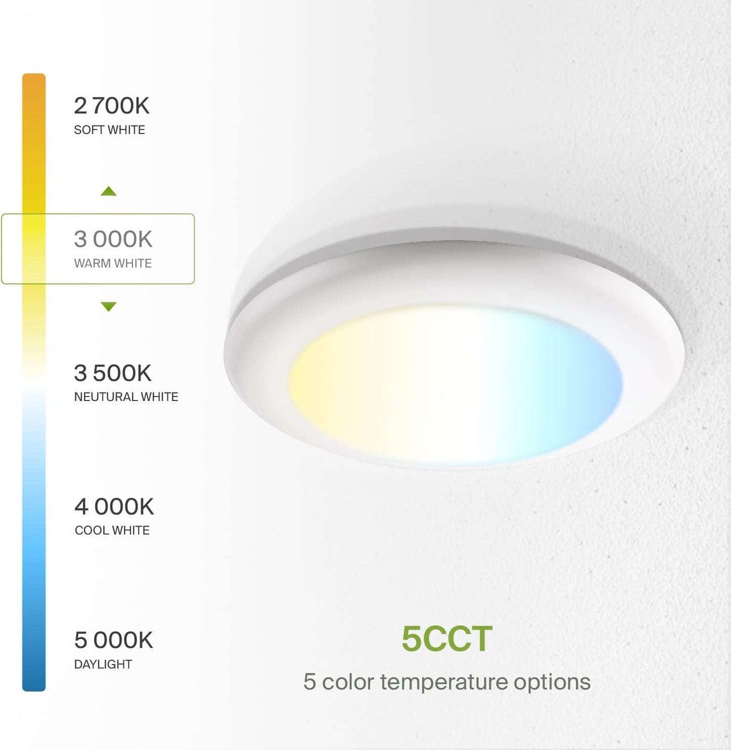 ASD Lighting LED Disk Light 6inch 15W 120V Triac 2700/3000/3500/4000/5000K White UL 12 pack