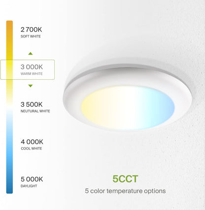 ASD Lighting LED Disk Light 6inch 15W 120V Triac 2700/3000/3500/4000/5000K White UL 12 pack