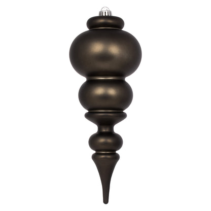Vickerman 14" Gunmetal Matte Finial Christmas Ornament UV Treated with Drilled and Wired Cap