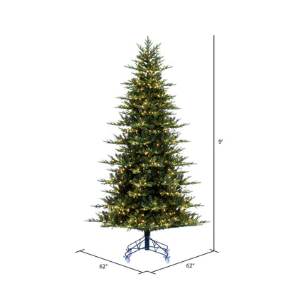 Vickerman 9' x 62" Vermont Fraser Fir Artificial Pre-lit Christmas Tree LED Warm White Lights.