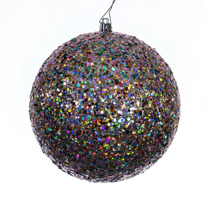 Vickerman 6" Multi-color Sequin Glitter Ball Christmas Ornament 4 Pieces per bag