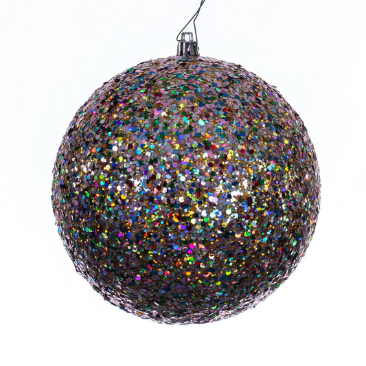 Vickerman 6" Multi-color Sequin Glitter Ball Christmas Ornament 4 Pieces per bag