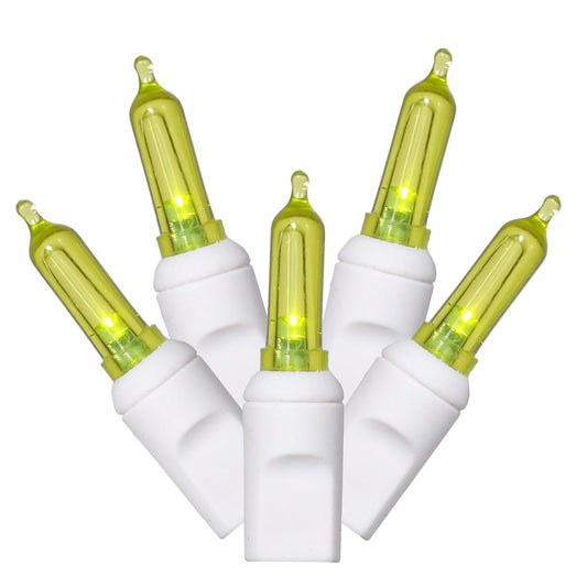 Vickerman 50 Lime Italian LED on White Wire 25' Christmas Single Mold Light Strand
