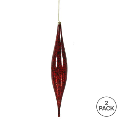 Vickerman 13" Burgundy Mercury Rain Drop Christmas Ornament Pack of 2