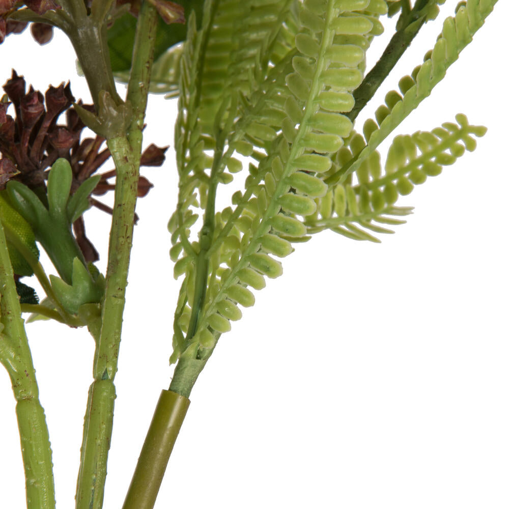 Vickerman 14" Mahogany Red Artificial Wild Berry and Green Fern Bundle 2 per bag.