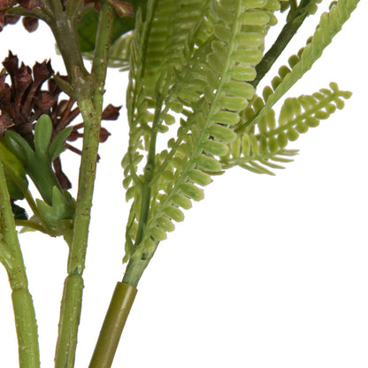 Vickerman 14" Mahogany Red Artificial Wild Berry and Green Fern Bundle 2 per bag.