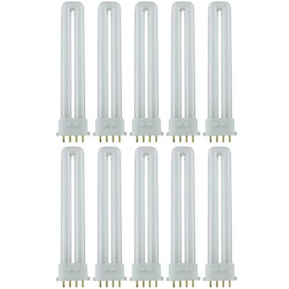 Sunlite PL13/E/SP41K/10PK 4-Pin Fluorescent 13W 4100K Cool White U Shaped PL CFL Twin Tube Plugin Light Bulbs with 2GX7 Base (10 Pack)