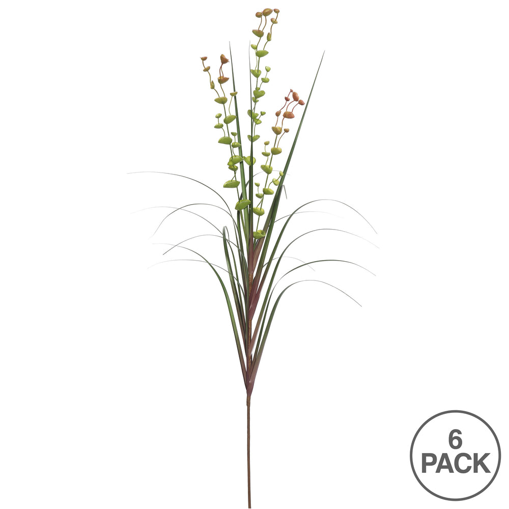 Vickerman 36" Artificial Green Grass and Eucalyptus Spray. Includes 6 sprays per pack.