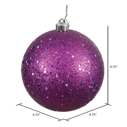 Vickerman 4.75" Plum Sequin Ball Ornament 4 per Bag