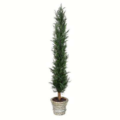 Vickerman 60" Artificial Potted Cedar Tree in Paper Pot.