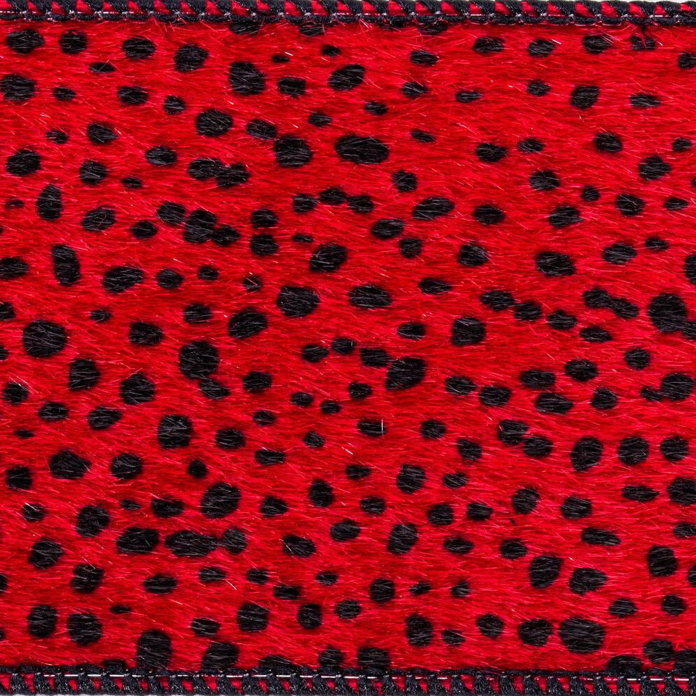 Vickerman 2.5" x 10 Yards Red Cheetah Ribbon