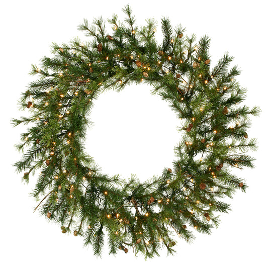 Vickerman 60" Mixed Country Pine Artificial Christmas Wreath Clear Dura-lit Incandescent Lights