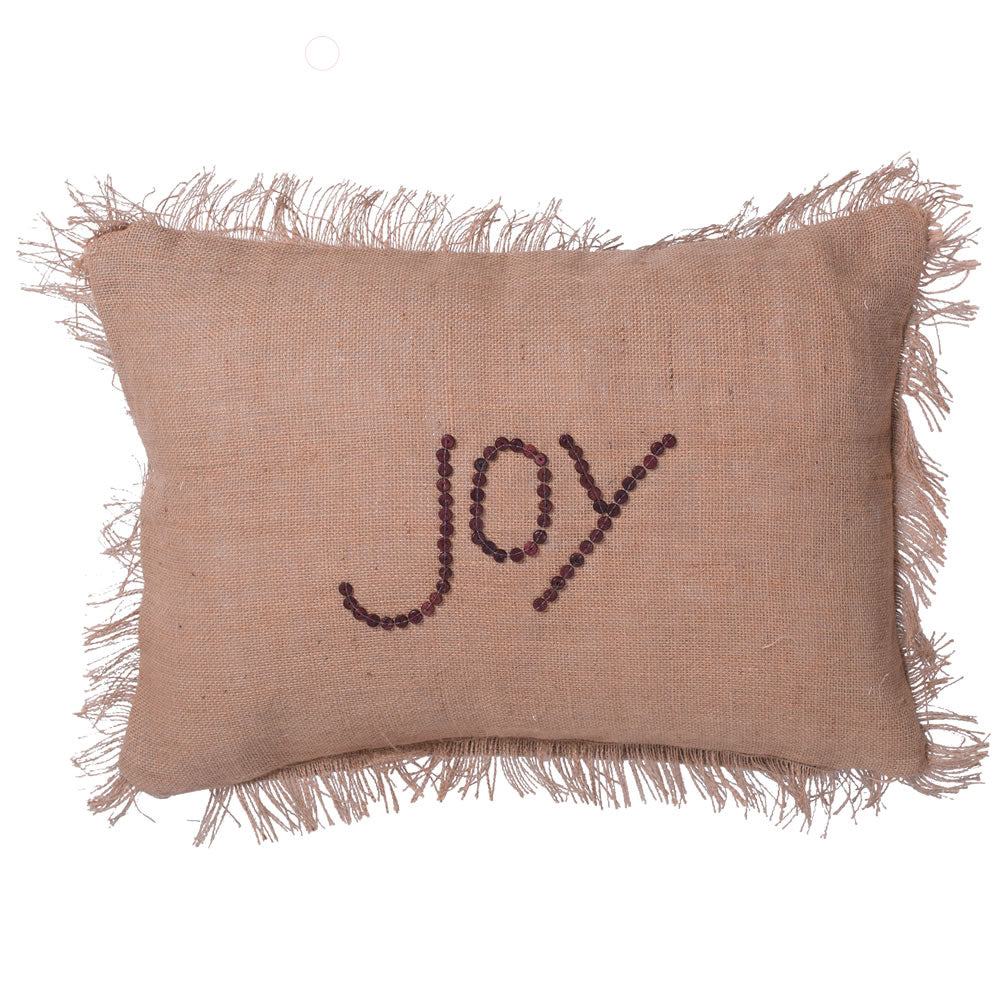 Vickerman Decorative 14" x 20" Holiday Words Joy Pillow