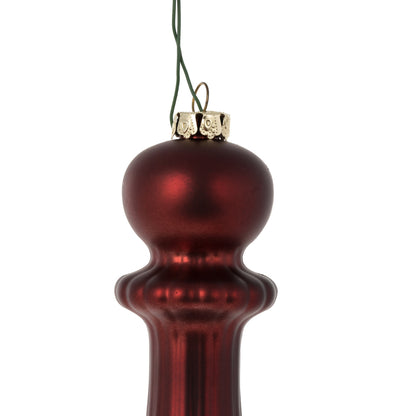 Vickerman 14" Burgundy Matte Finial Drop Christmas Ornament UV Treated with Wired Cap 2 per bag