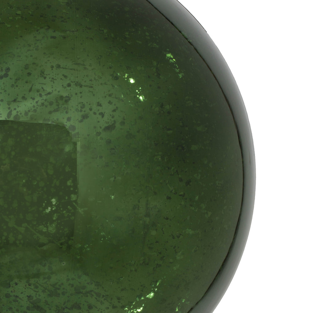 Vickerman 8" Moss Green Mercury Ball Christmas Ornament Features a Shiny Finish.