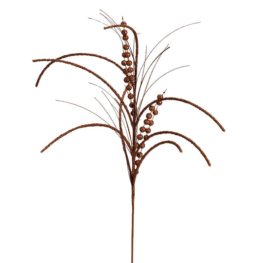 Vickerman 29" Mocha Glitter Harvest Artificial Christmas Spray. Includes 6 sprays per pack.