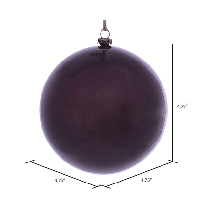 Vickerman 4.75" Burgundy Wood Grain Ball Ornament 4 per Bag