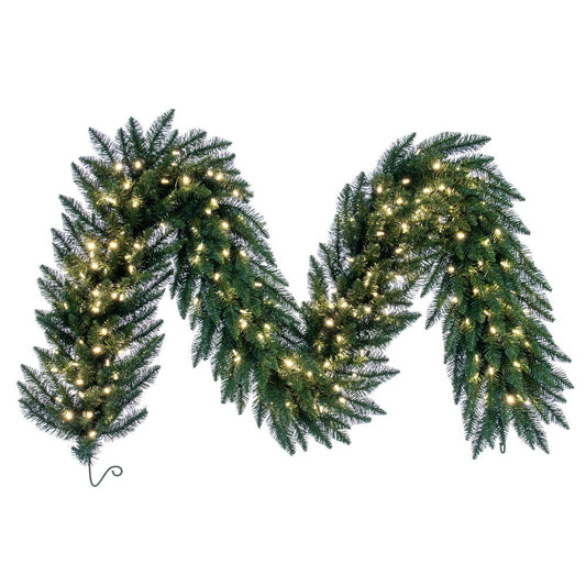 Vickerman 9' Camdon Fir Artificial Christmas Garland Warm White LED Mini Lights