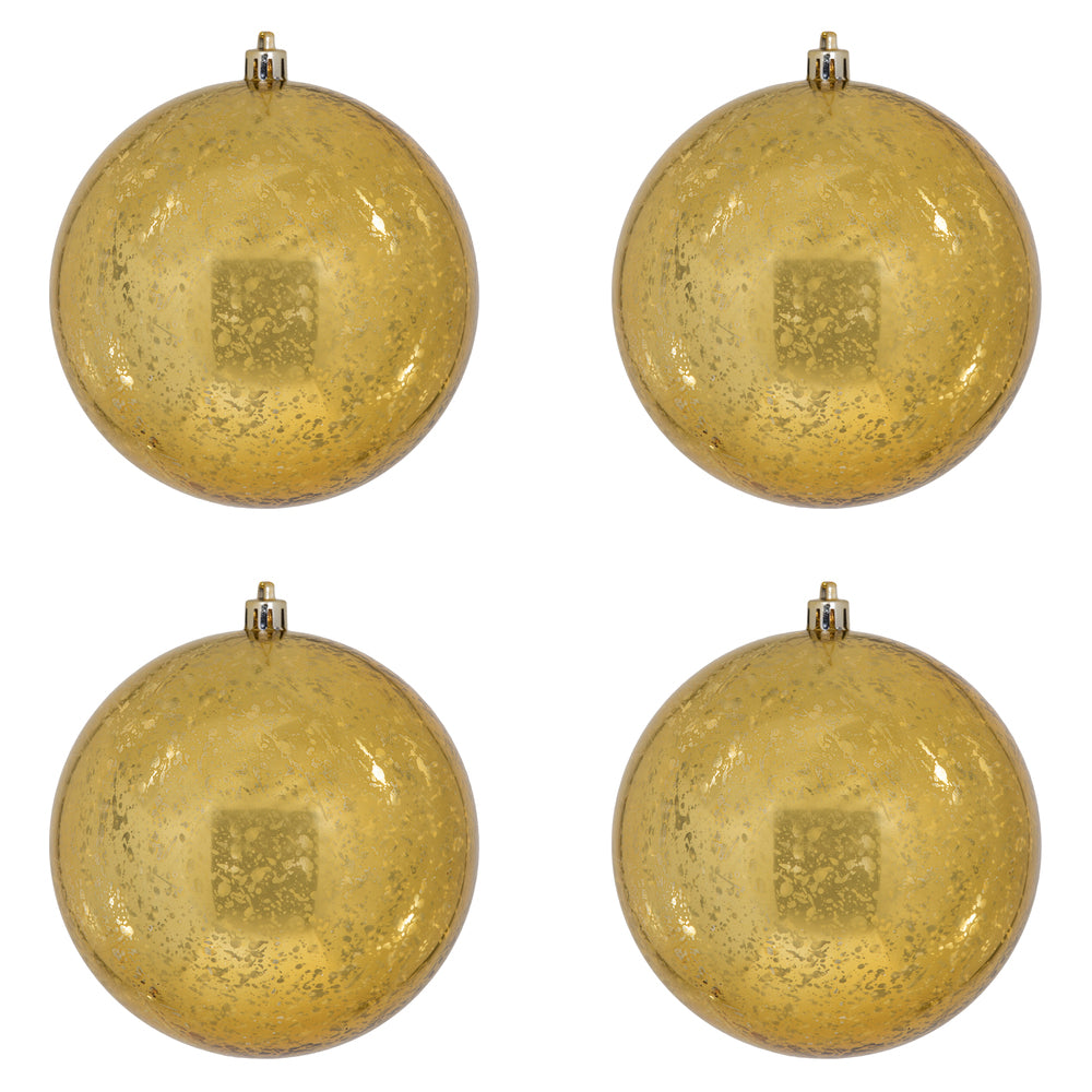 Vickerman 4.75" Honey Gold Mercury Ball Ornament 4 per Bag