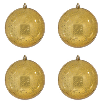 Vickerman 4.75" Honey Gold Mercury Ball Ornament 4 per Bag