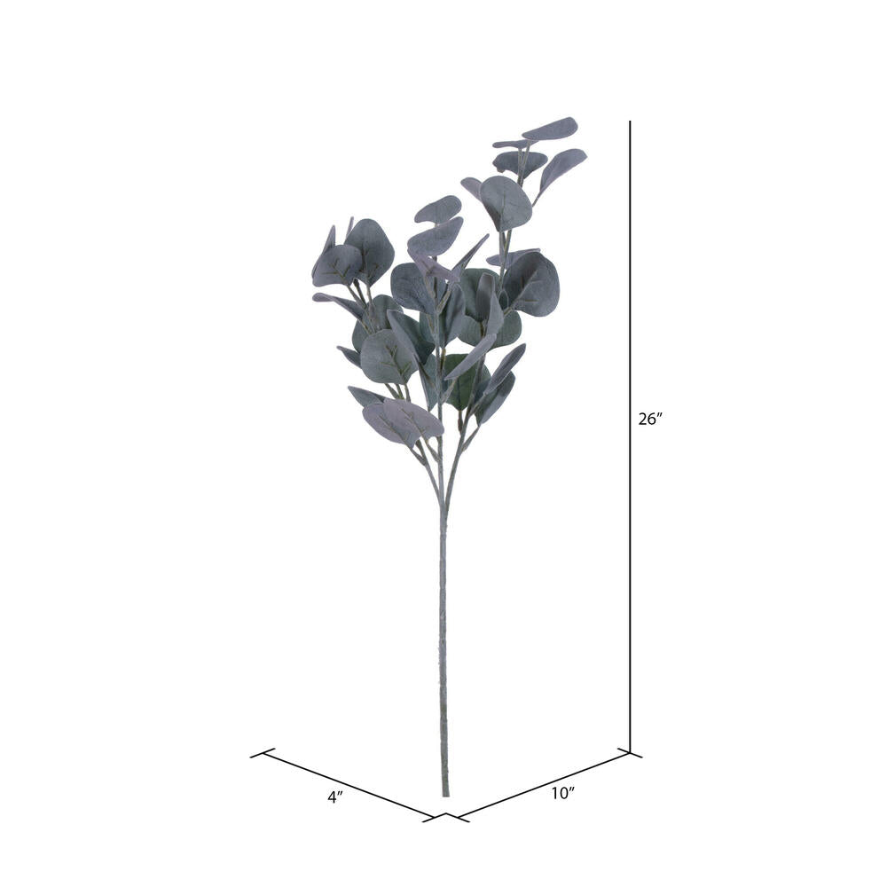 Vickerman 26" Artificial Frosted Green Money Leaf Spray. 3 Sprays In A Bag.