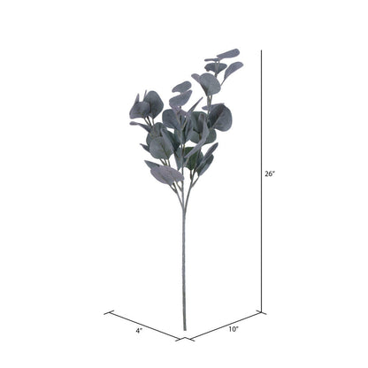 Vickerman 26" Artificial Frosted Green Money Leaf Spray. 3 Sprays In A Bag.