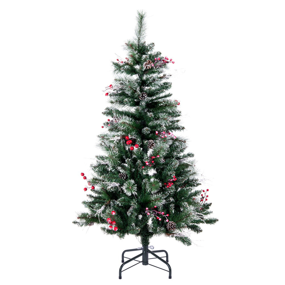 Vickerman 4.5' Snow Tipped Pine and Berry Artificial Christmas Tree Unlit