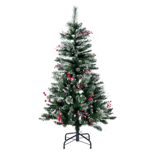 Vickerman 4.5' Snow Tipped Pine and Berry Artificial Christmas Tree Unlit