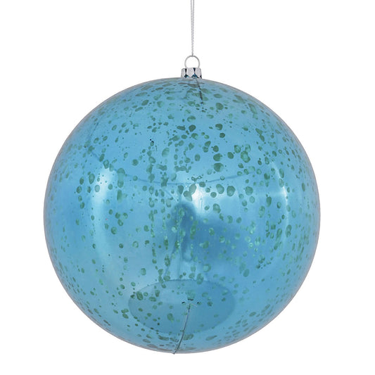 Vickerman 6" Turquoise Shiny Mercury Ball Ornament 4 per Bag