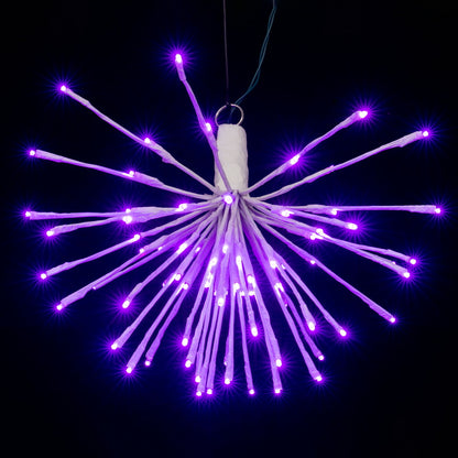 Vickerman 80Lt x 16" White Starburst Purple 5mm LED Lights.