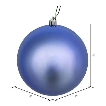 Vickerman 4" Periwinkle Shiny Ball Ornament 6 per Bag