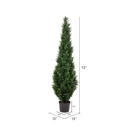 Vickerman 6' Artificial Potted Green Cedar Tree.