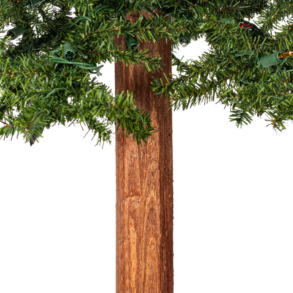 Vickerman 4' 5' 6' Natural Alpine Artificial Christmas Tree Set Multi-Colored Incandescent Lights