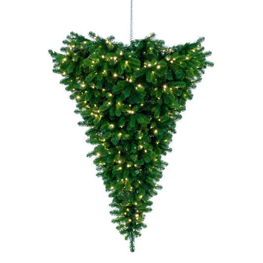 Vickerman 6' American Upside Down Artificial Christmas Tree Warm White Dura-Lit® LED Lights