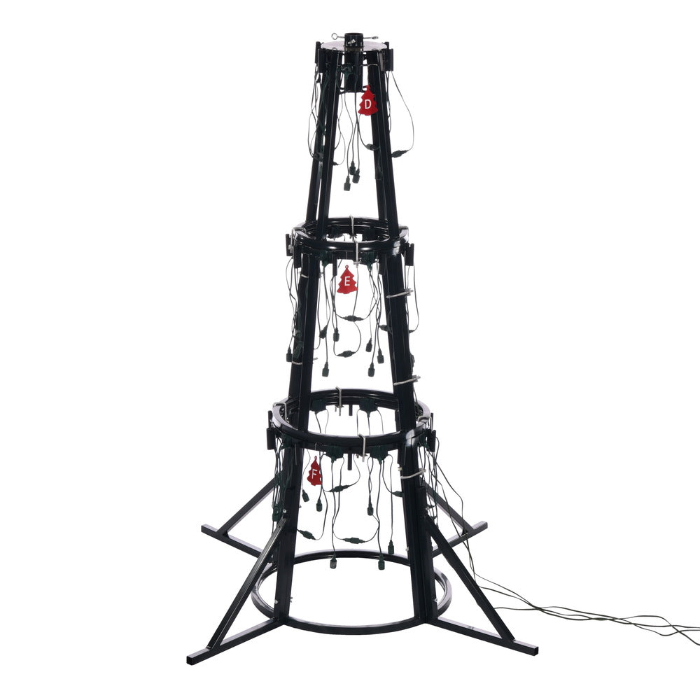 Vickerman 12' x 68" Artificial Pre-Lit Slim Grand Teton Frame Tree with LED Warm White 5mm Single Mold Lights