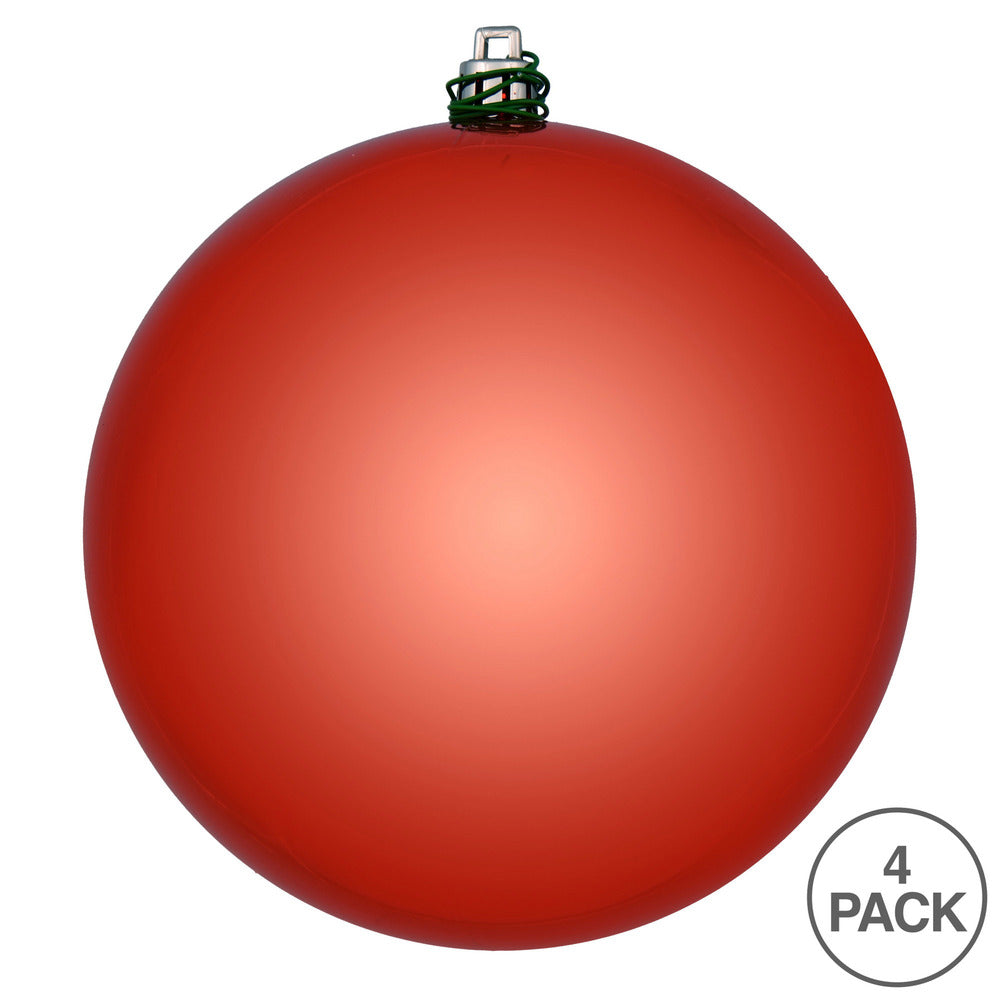 Vickerman 6" Bittersweet Shiny Ball Ornament 4 per Bag