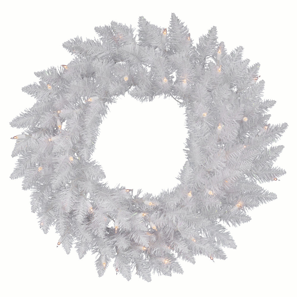 Vickerman 72" Sparkle White Spruce Artificial Christmas Wreath Clear Dura-lit Incandescent Lights