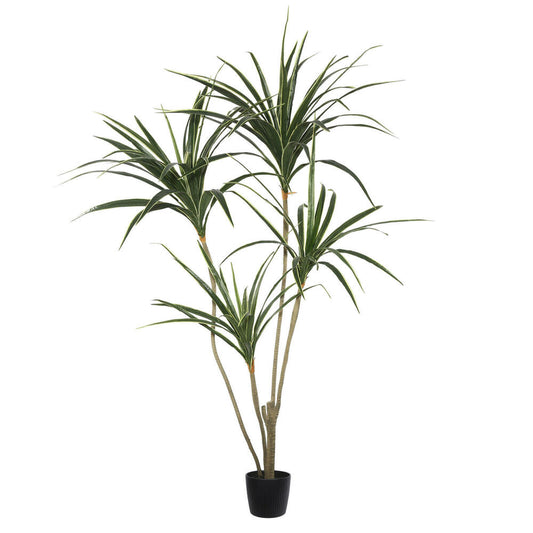 Vickerman 4.5' Potted Artificial Yellow Edge Green Yucca.