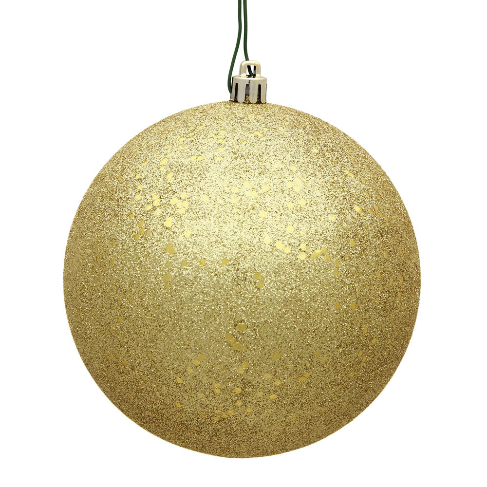 Vickerman 6" Gold Sequin Ball Ornament 4 per Bag