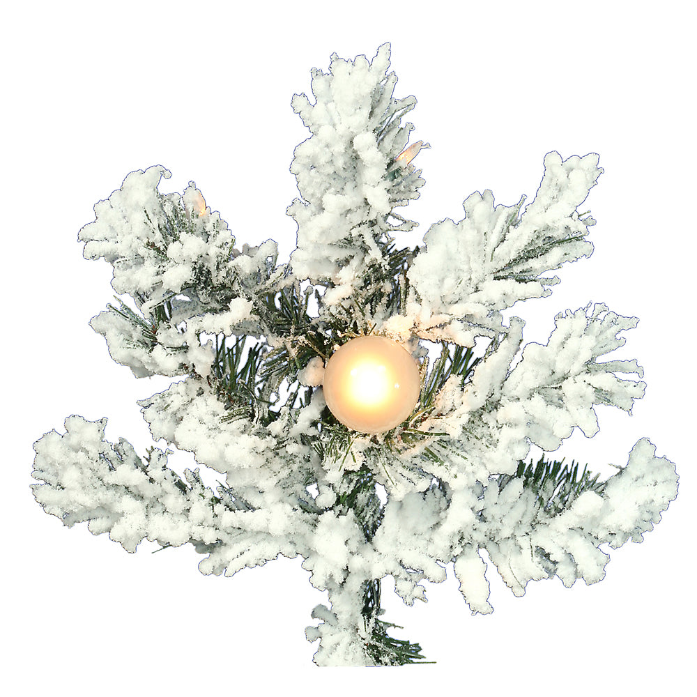 Vickerman 6.5' Flocked Alaskan Pine Artificial Christmas Tree Clear Dura-Lit lights